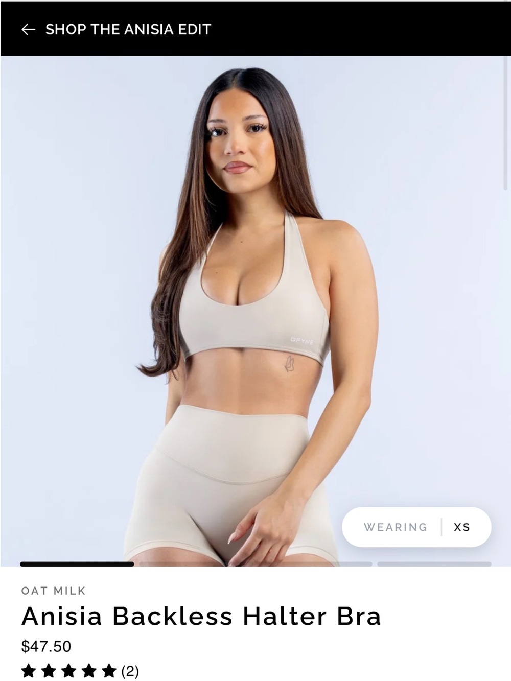 Anisia Backless Halter Bra — Oat Milk